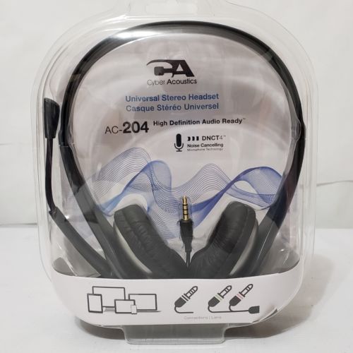 Cyber Acoustics AC204 Headset New In Package Computers & Networking Home school