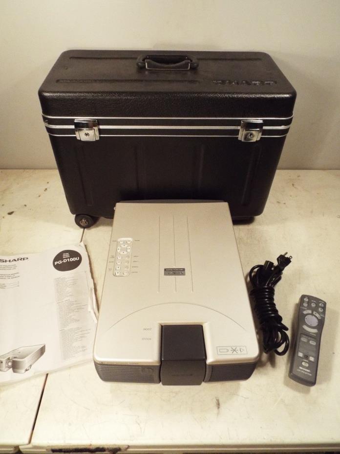 Sharp PG-D100U LCD Multimedia Projector w/ Remote, Case, & Cables - 195 Lamp Hrs