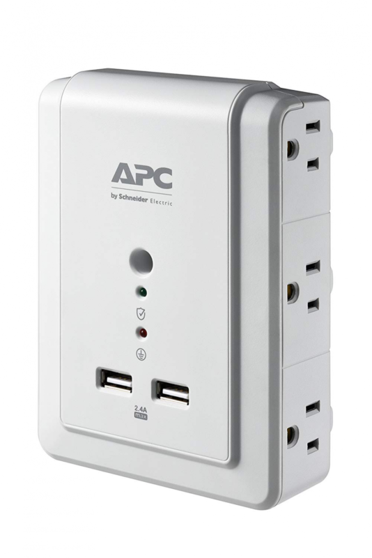 APC 6-Outlet Wall Surge Protector with USB Charging Ports, SurgeArrest Essential