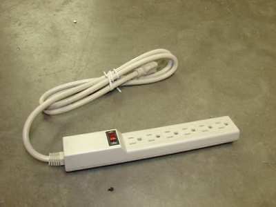 Power strip 6 outlet with surge protector lighted power switch 4.5' cord 15 amp