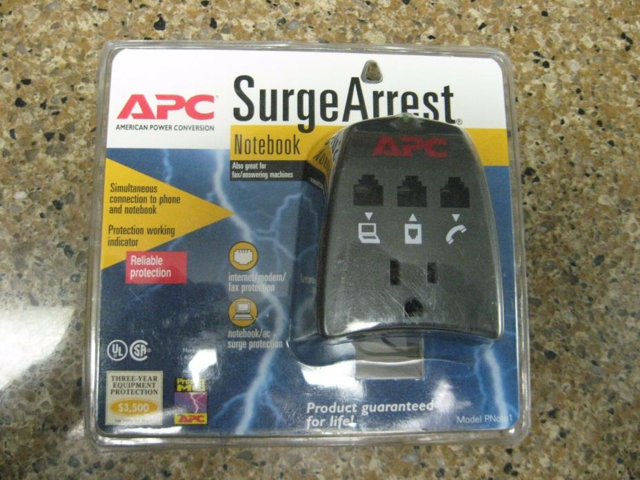 APC Surge Arrest Surge Protector NEW Notebook fax answering machine