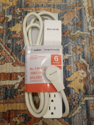 Belkin BE106000-06-CM 6 outlet Commercial Surge Protector 6 ft cord white   3-5