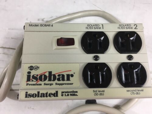 Tripp Lite Isoter 4 Outlet Premium Surge Suppressor 6ft Cord 4 Plug Filter Bank