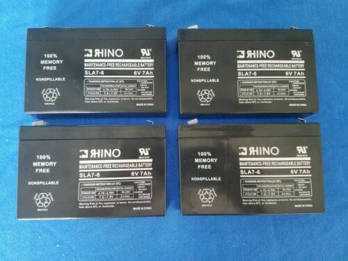 Lot of 4 GENUINE Rhino SLA7-6, SLA 7-6 6V 7Ah UPS BATTERIES