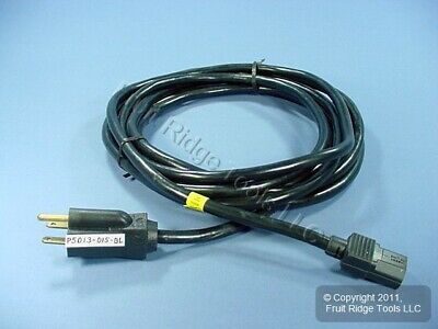 Leviton 15 Ft Black Power Cord 10A 2500W 250V NEMA 6-15P Plug to C13 P5013-15-BL