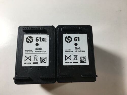 HP 61 Black and HP 61XL Black Empty Ink Cartridges Lot of 2 Never Refilled