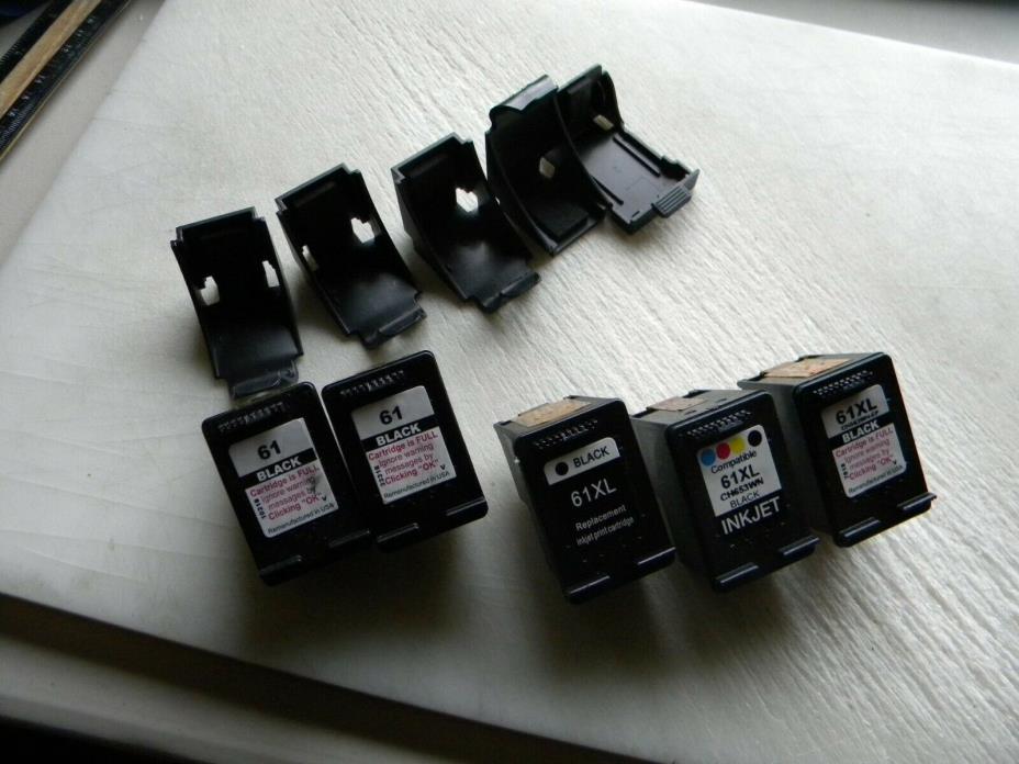 Lot of 5 Empty HP 61 Black Ink Cartridges