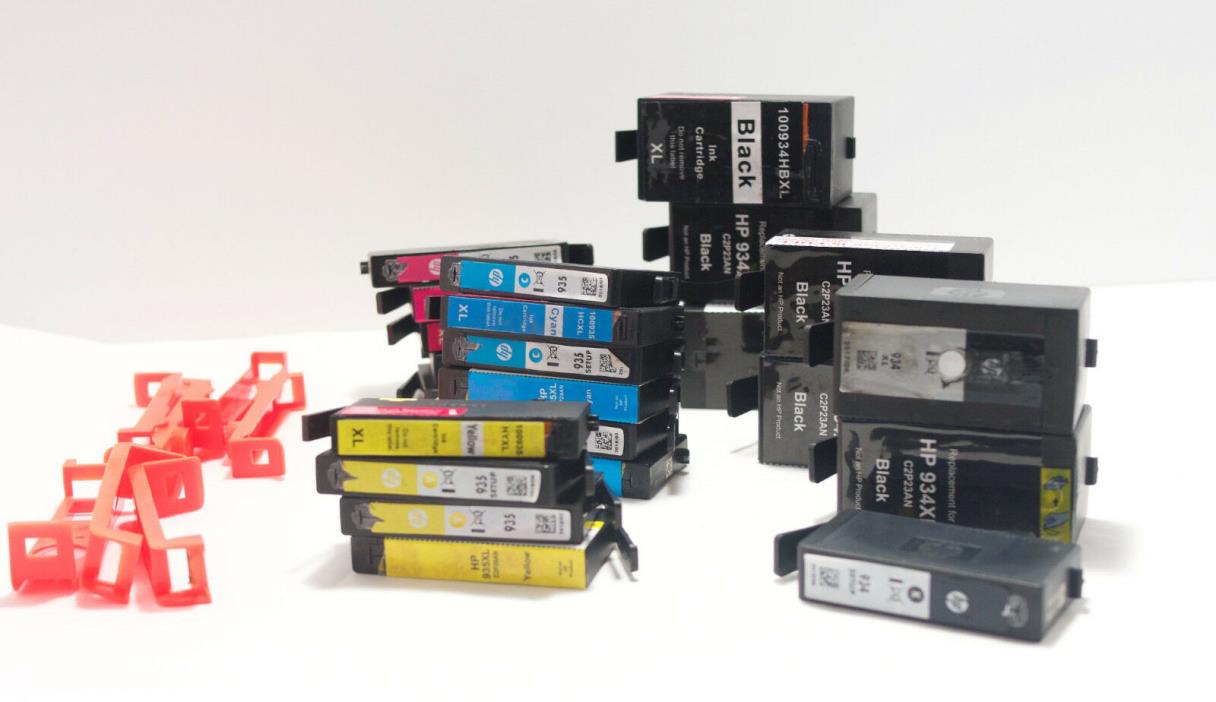 Lot of 23 HP 934/935/935XL Black Color Iink Cartridges Empty Refillable