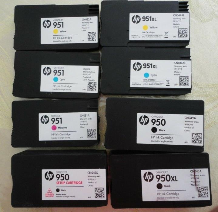 Hp Empty Ink Cartridge Lot 951 951XL 950 951XL Never ReFilled - Lot of 9 - READ
