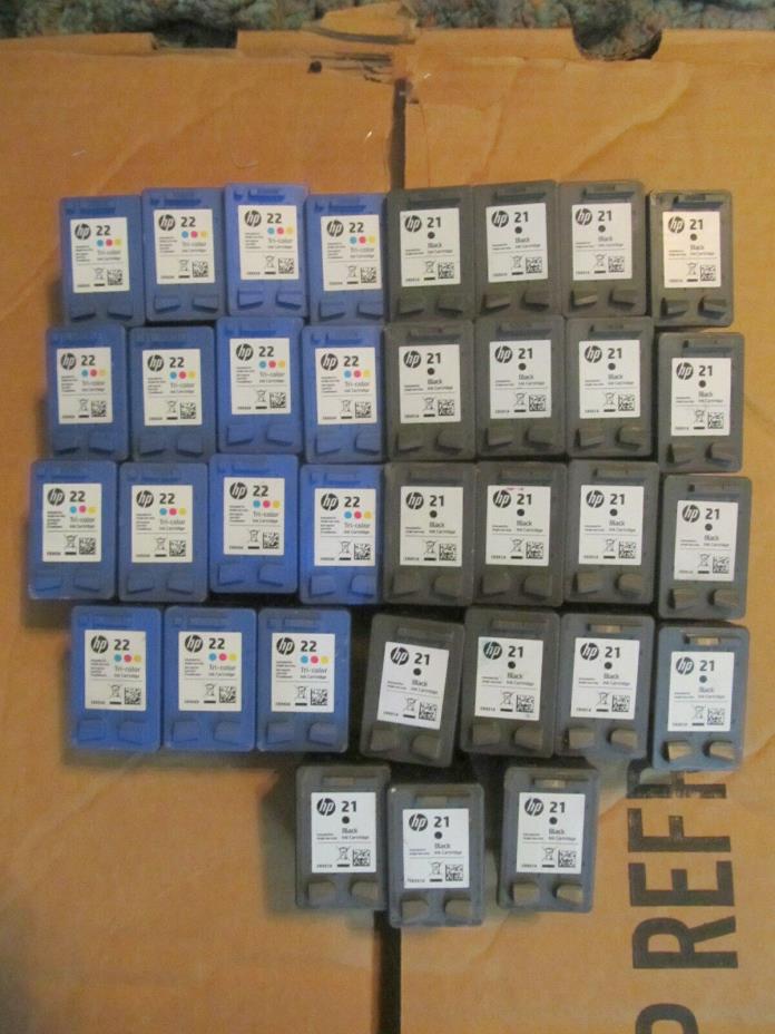 34 HP 21 / 22  Empty Virgin Ink  Cartridges