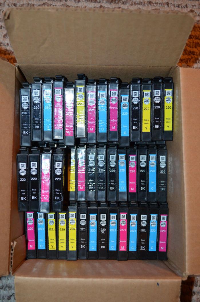 60 Empty ink cartridges Epson 220 Yellow Magenta Black Cyan for refill only