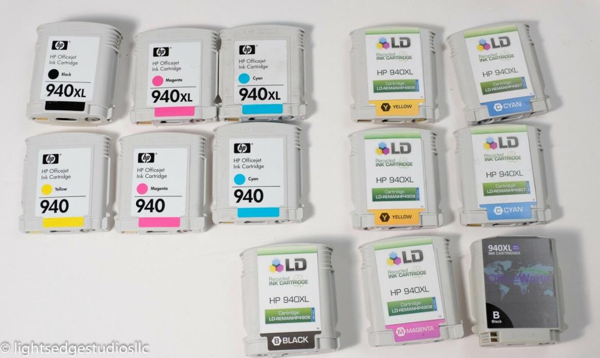 Lot of 13 Used HP 940 940XL Ink Cartridges (All used - most depleted)