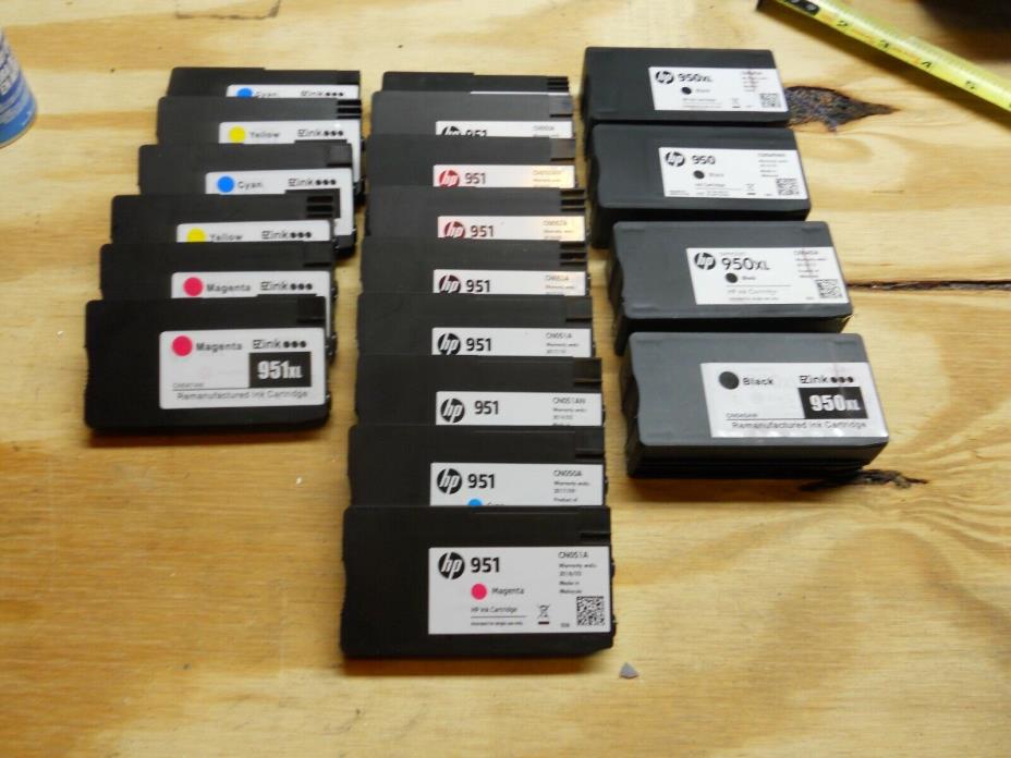 LOT OF 19 ~ EMPTY GENUINE HP 950 & 951 INK CARTRIDGES