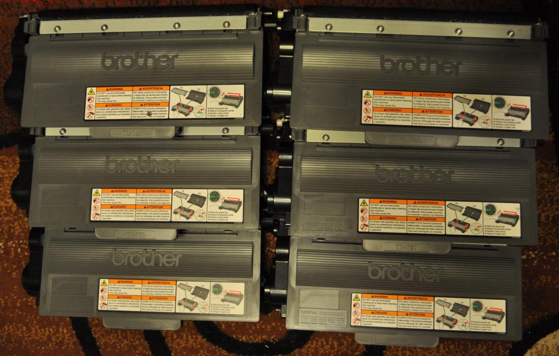 6 Genuine EMPTY Virgin Brother TN-750 Black Toner Cartridges REFILL ONLY TN750