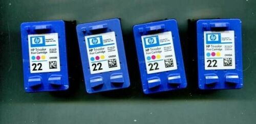 HP #22...4 EMPTY REFILLABLE TRICOLOR INK CARTRIDGES.