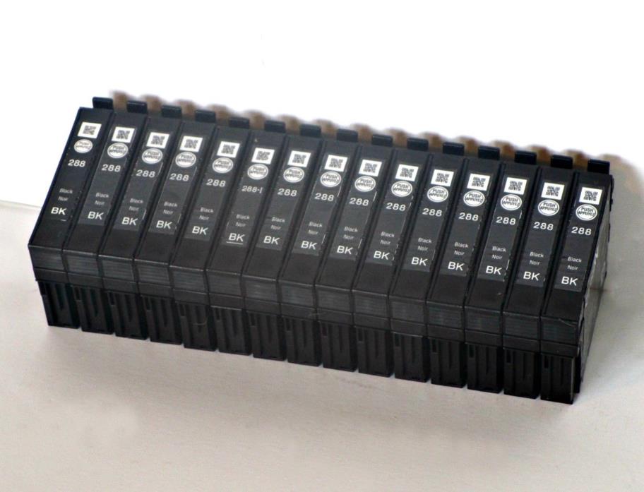 Lot of 15 EMPTY Genuine Epson 288 Ink Cartridges Black Epson T288 Ink Cartridges