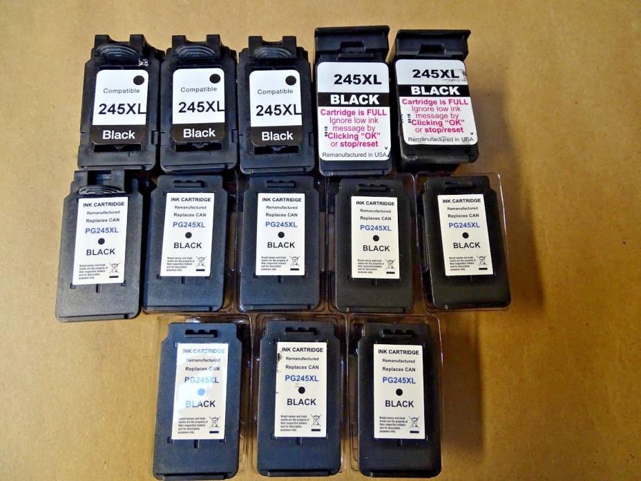 Lot of 13 Genetic PG 245XL Black Empty Ink Cartridges for Canon