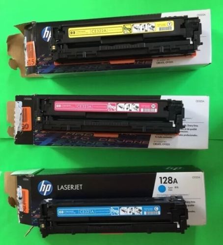 LOT OF 3 HP LASERJET EMPTY & NEVER REFILLED 128A PRINT CARTRIDGES