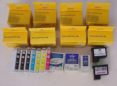 Lot of 20 ~ Epson Virgin Empty Ink Cartridges ~  OA100 125 &  Lexmark 16 27