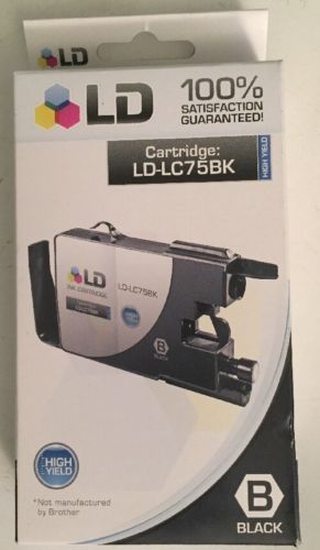 LD LC75BK LC75 Black Ink Cartridge for Brother Printer