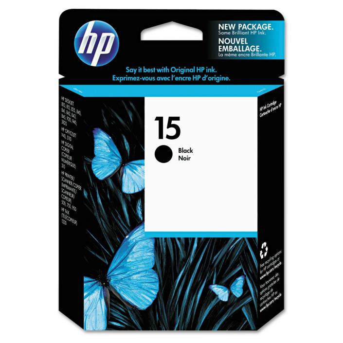 HP 15 Black Ink Print Cartridge Original (C6615DN) NEW FREE SHIPPING