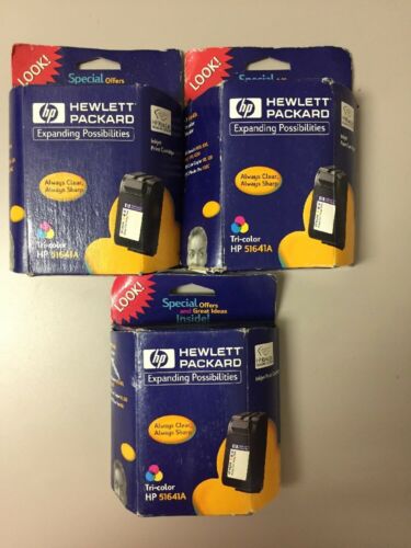 Lot Of 3 HP 51641A Tri ColorPrinter Ink Cartridge Hewlett Packard