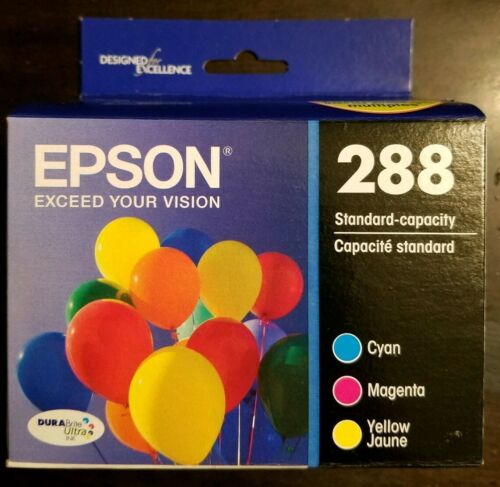 Genuine Epson 288 Ink Cyan, Magenta, & Yellow Multicolor New Sealed Box