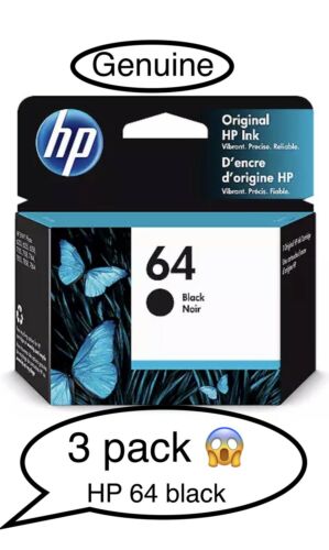 3. Genuine HP 64 Black Original Ink Cartridge