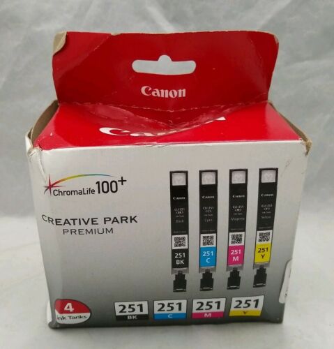 Canon ChromaLife100+ ~ Creative Park Premium FOUR INK TANKS ~ 251 ~ Bk, C, M, Y