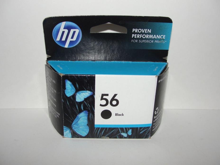 New Factory Sealed Genuine HP 56 Black Ink Cartridge C6656AN in Box Original OEM