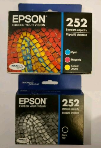 Epson 252 Color Black Combo Ink Cartridges New