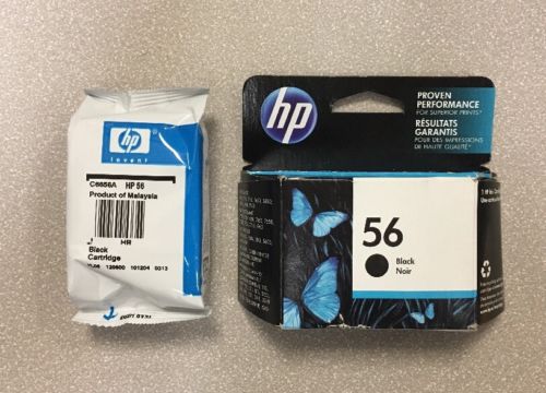 Genunie New Lot of 2 HP 56 (C6656AN) Black Ink Sealed Cartridges - OEM