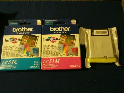 Genuine OEM Brother LC51CL 3 Piece Color-Pack Ink Cartridges Exp 2015 NEW