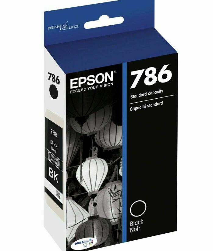 NEW Epson T786120 (786) DURABrite Ultra Ink Black exp 04/2021 fast free shipping