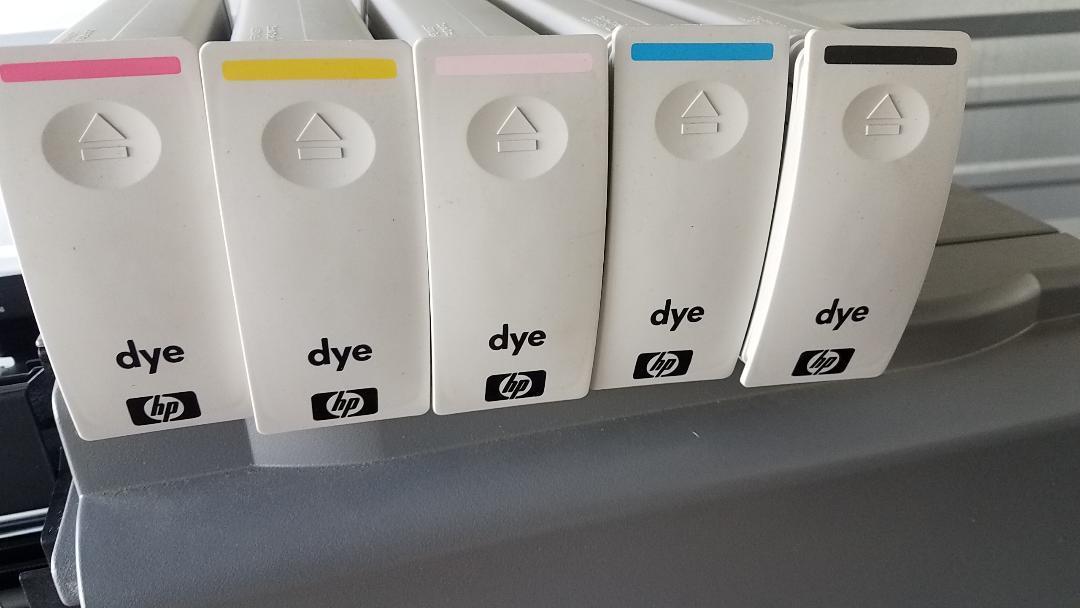 Genuine OEM HP 81 Dye Ink Cartridges for Designjet 5000 & 5500 used Pulled