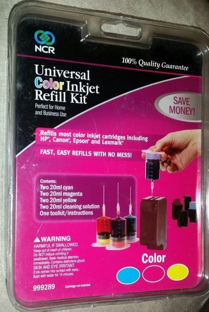 NCR Universal Color Inkjet Printer Refill Kit -Canon, Epson, HP, Ink Cartridges