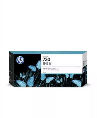 HP P2V72A 730 Gray DesignJet Ink Cartridge-300 ml-Dye-based Ink Type New