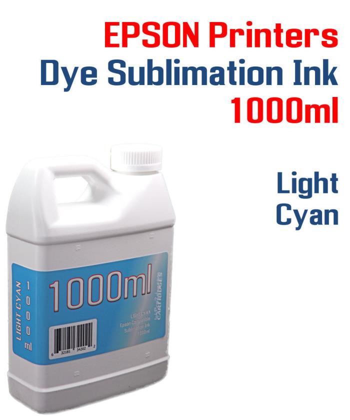 Light Cyan - Dye Sublimation Ink 1000ml bottle - All Epson Printers