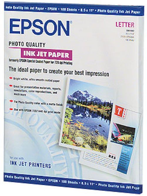 Epson Matte Presentation Paper 27 lbs. Matte 8-1/2 x 11 100 Sheets/Pack S041062