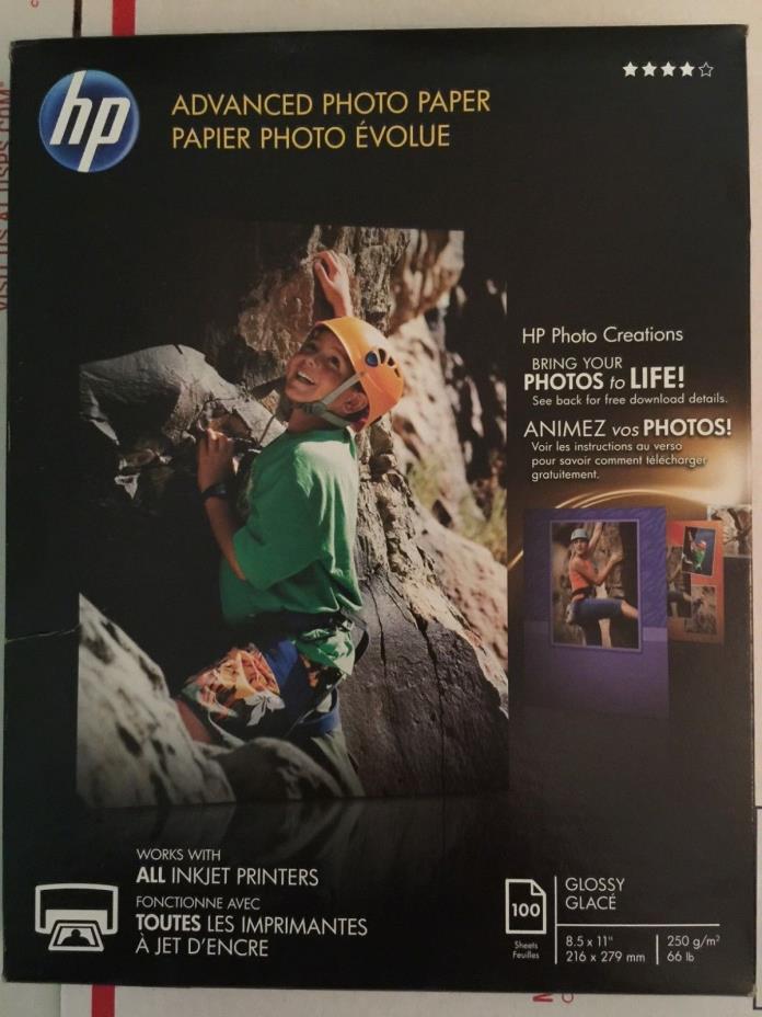 HP Inkjet Advanced Photo Paper - 100 sheets 8.5X11 Glossy