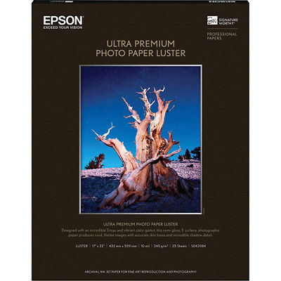 Epson Print Polyethylene-Coated Ultra Premium Photo Paper Luster 17x22 25-Sheets