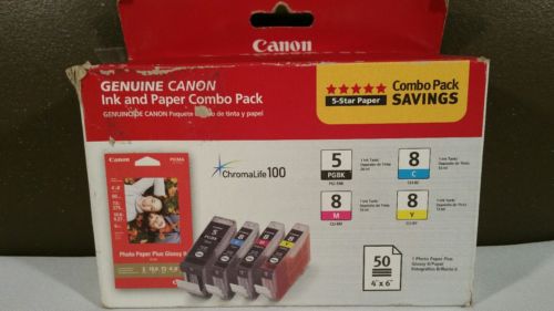 NEW SEALED Canon Ink Tank Photo Paper Combo Pack PGI-5BK CLI-8C CLI-8M CLI-8Y