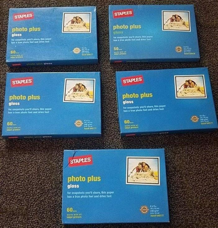 NEW Staples Photo Plus Gloss Paper 4x6 - 300 Sheets