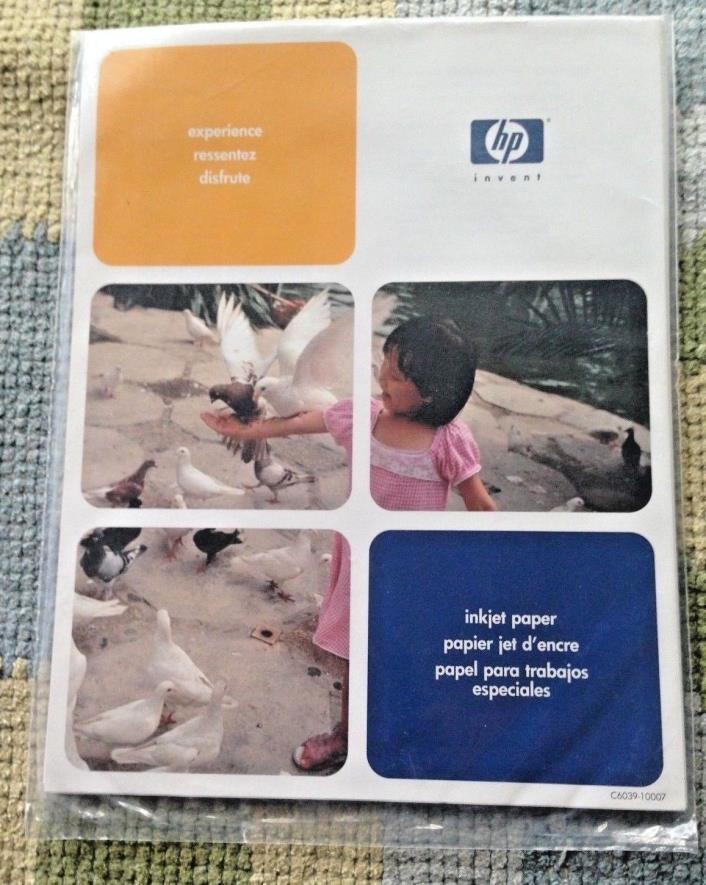 Vintage 2001 SEALED pack: HP inkjet paper GT. BRITAIN C6039-10007 8x10 mt/unused