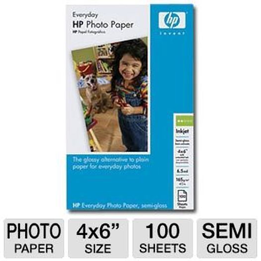 HP Everyday Photo Paper Semi Gloss 4 x 6 Photo Paper 100 Sheets Photo Paper