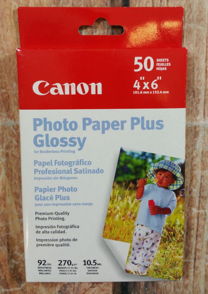 Canon 4 X 6 Photo Paper Plus Glossy Set of 50 NEW