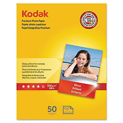 Premium Photo Paper, 8.5 mil, Glossy, 8 1/2 x 11, 50 Sheets/Pack 8360513  - 1