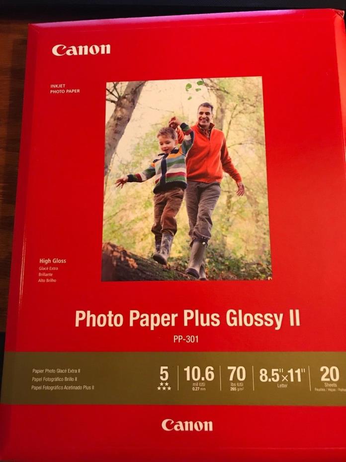 Canon Photo Paper Plus Glossy II, 8.5 x 11 Inches, 20 Sheets
