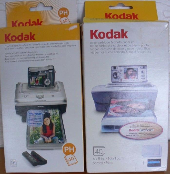 3 Kodak PH-40 EasyShare Printer Dock Color Cartridge & Photo Paper Refill Kit