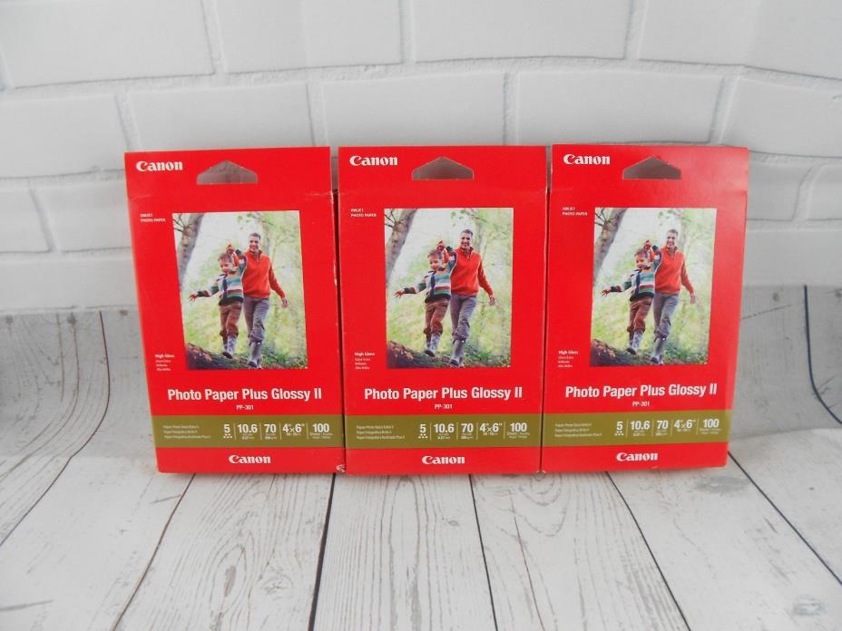 *3 Packs* Canon Photo Paper Plus Glossy II, 4 x 6 Inches, 300 Sheets Total NEW